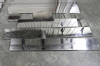 USED CUSTOM POLISHED STAINLESS RUB RAILS FOR PREVOST BUS FOR SALE